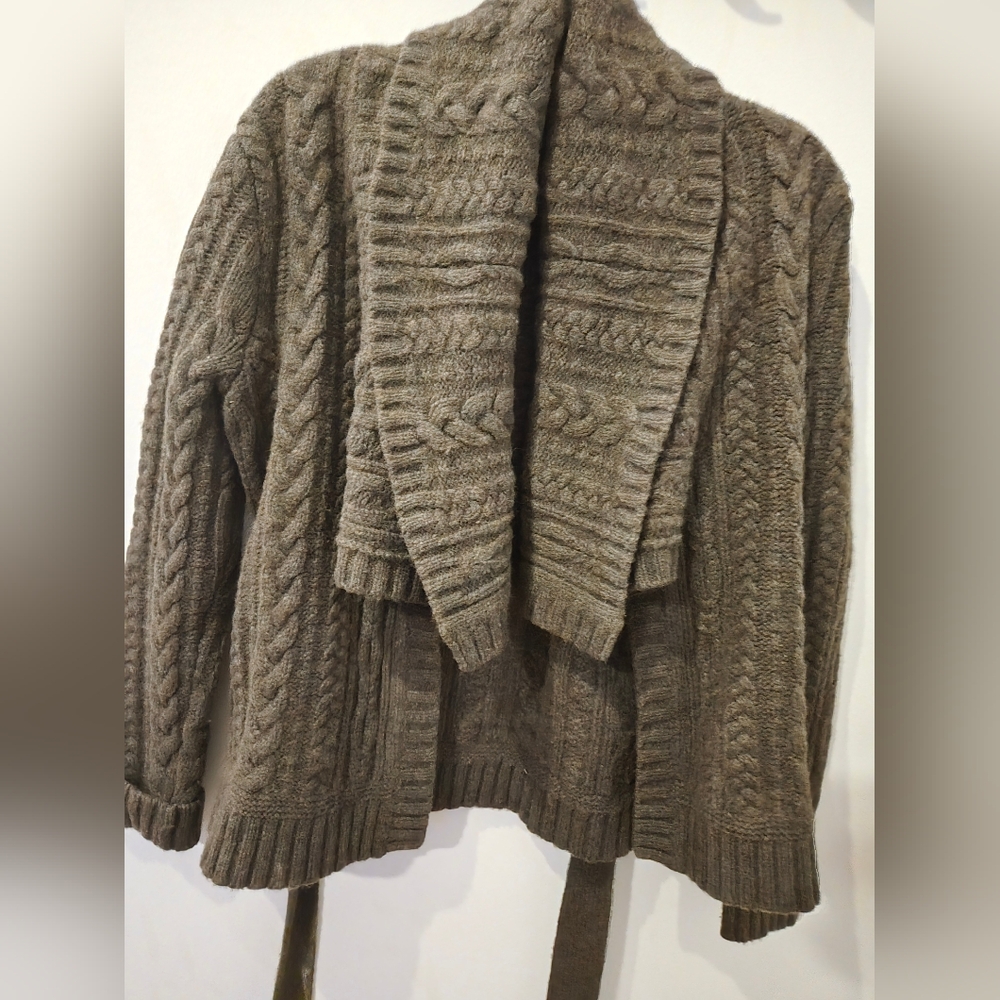 Ralph Lauren Olive Cable Knit Cardigan - Picture 2 of 7